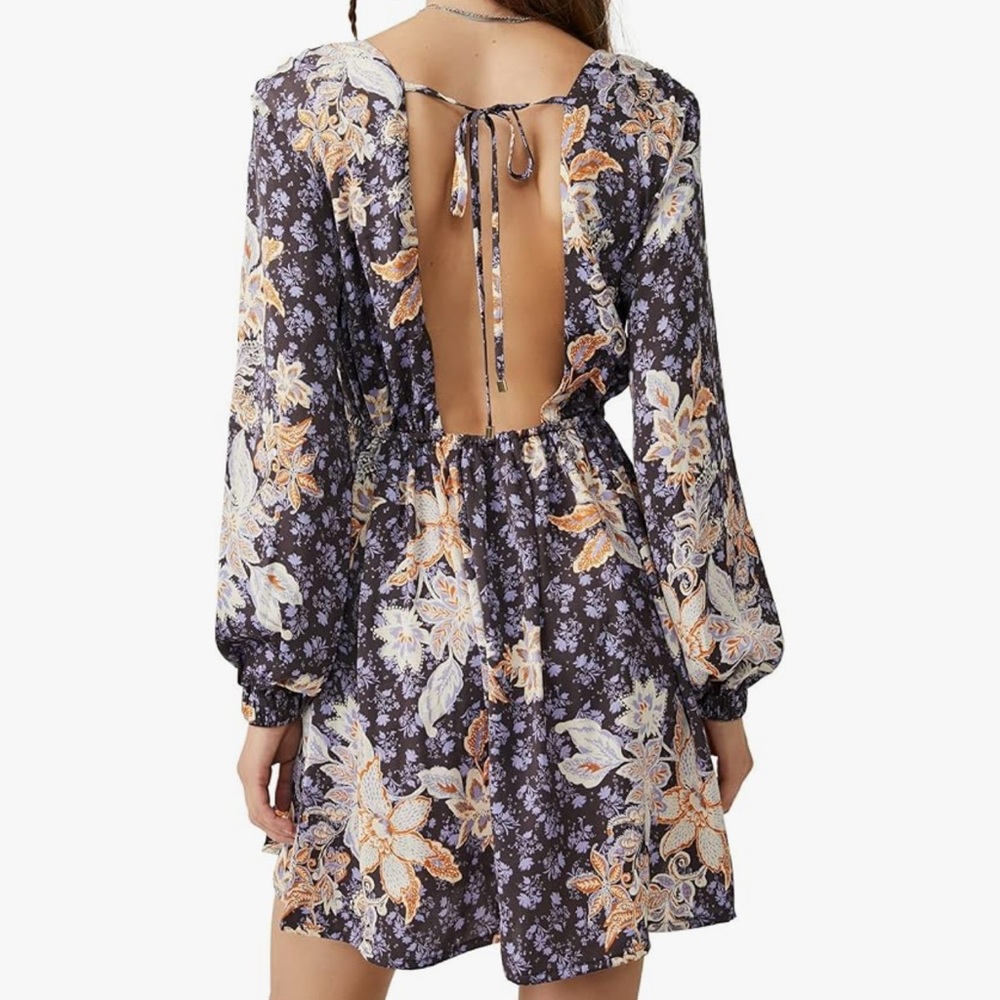 Free People-Style Boho Floral Mini Dres S